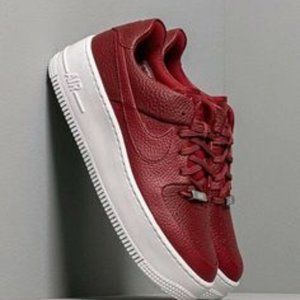 Nike Women's Red Leather Low-Top Sneakers
